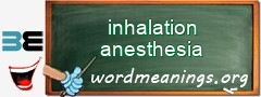 WordMeaning blackboard for inhalation anesthesia